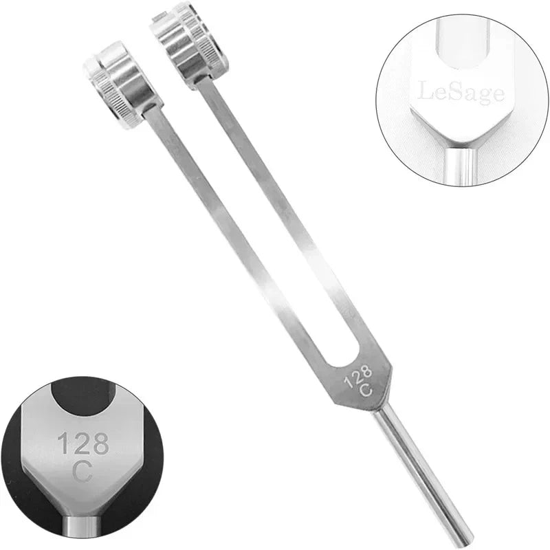 128Hz Tuning Fork Set Premium Stainless Steel Ear Cleaning Fork - Gentle Wax Removal & Relaxation Tool for Safe Home Use